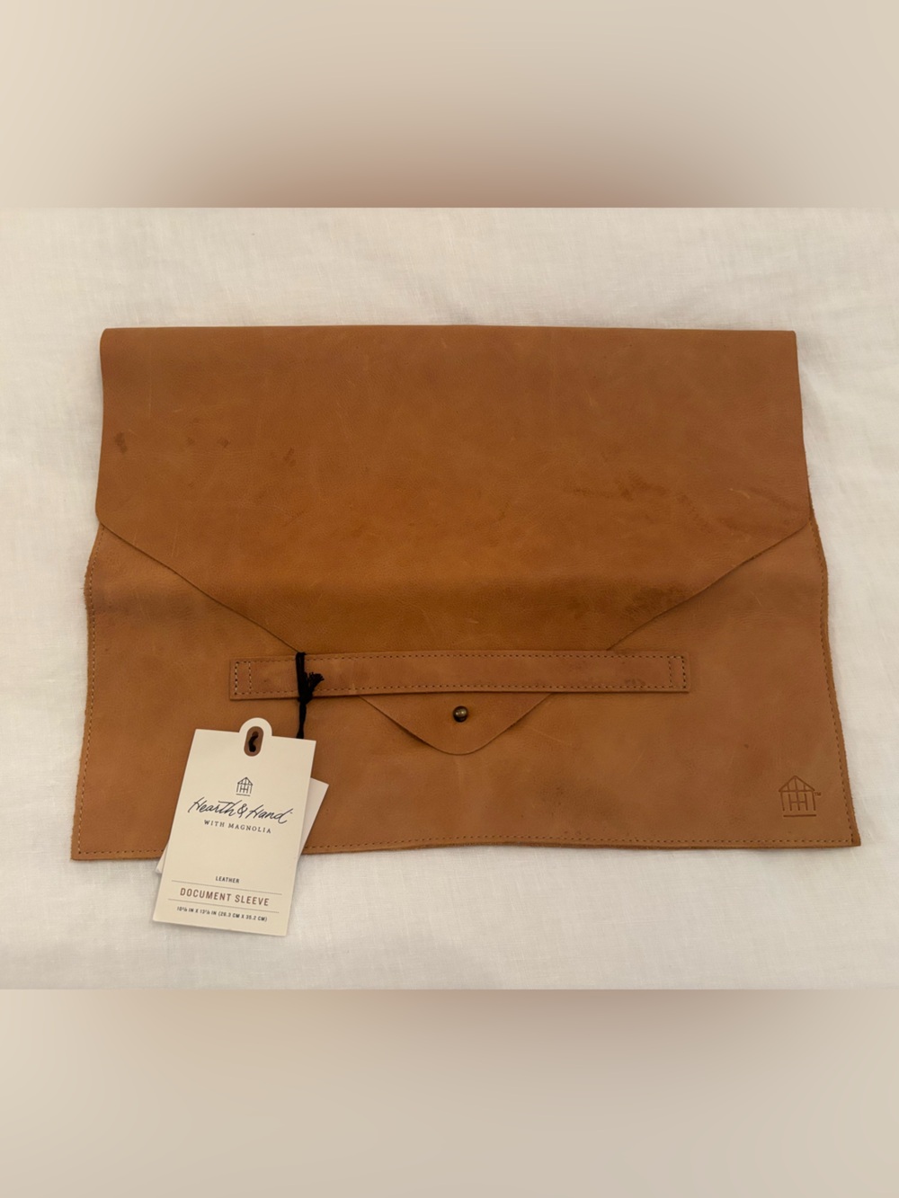 Tan Faux Leather Document Sleeve